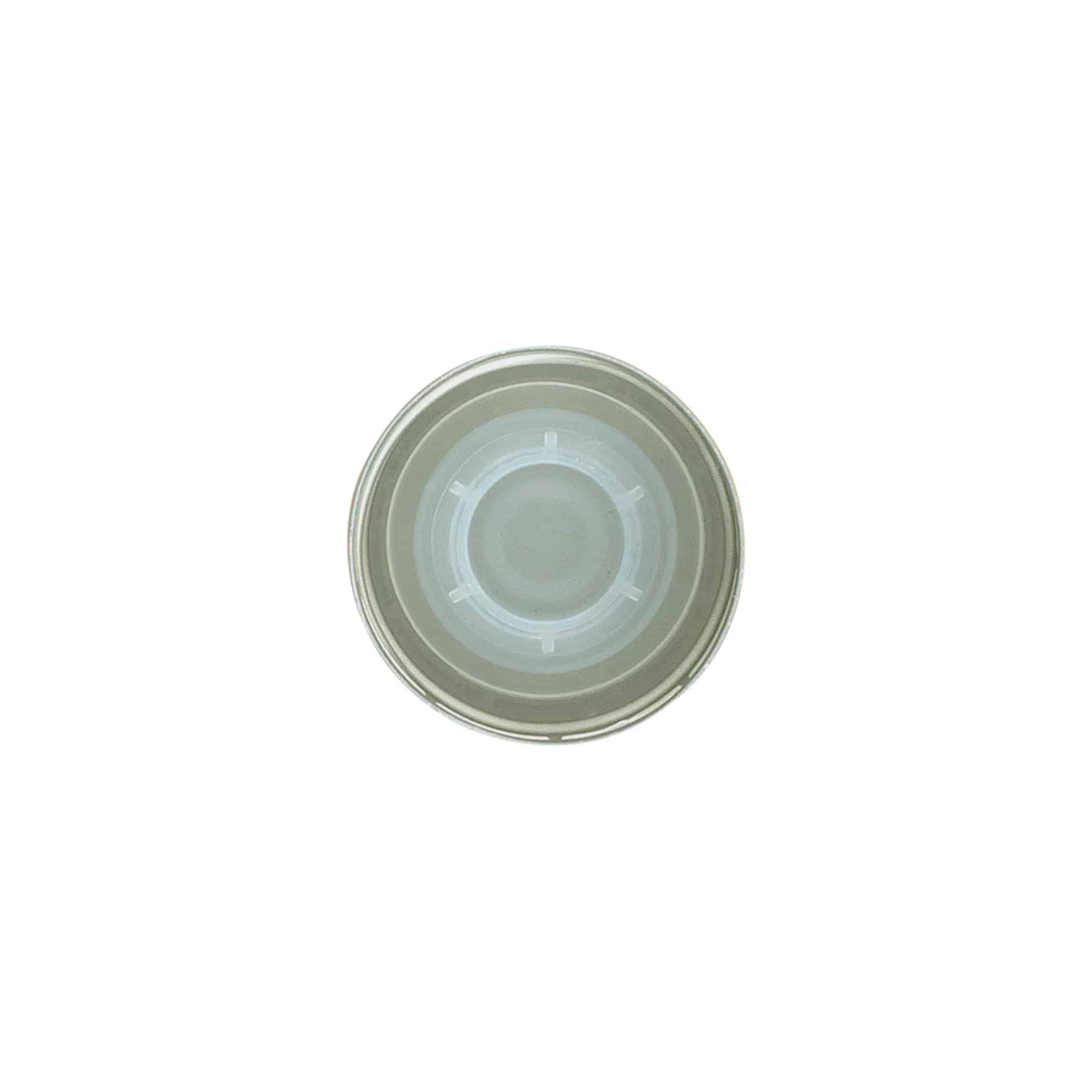 Zatvarač sa navojem i izljevnim umetkom, metal-plastika, zlatna boja, za otvor: PP 31,5