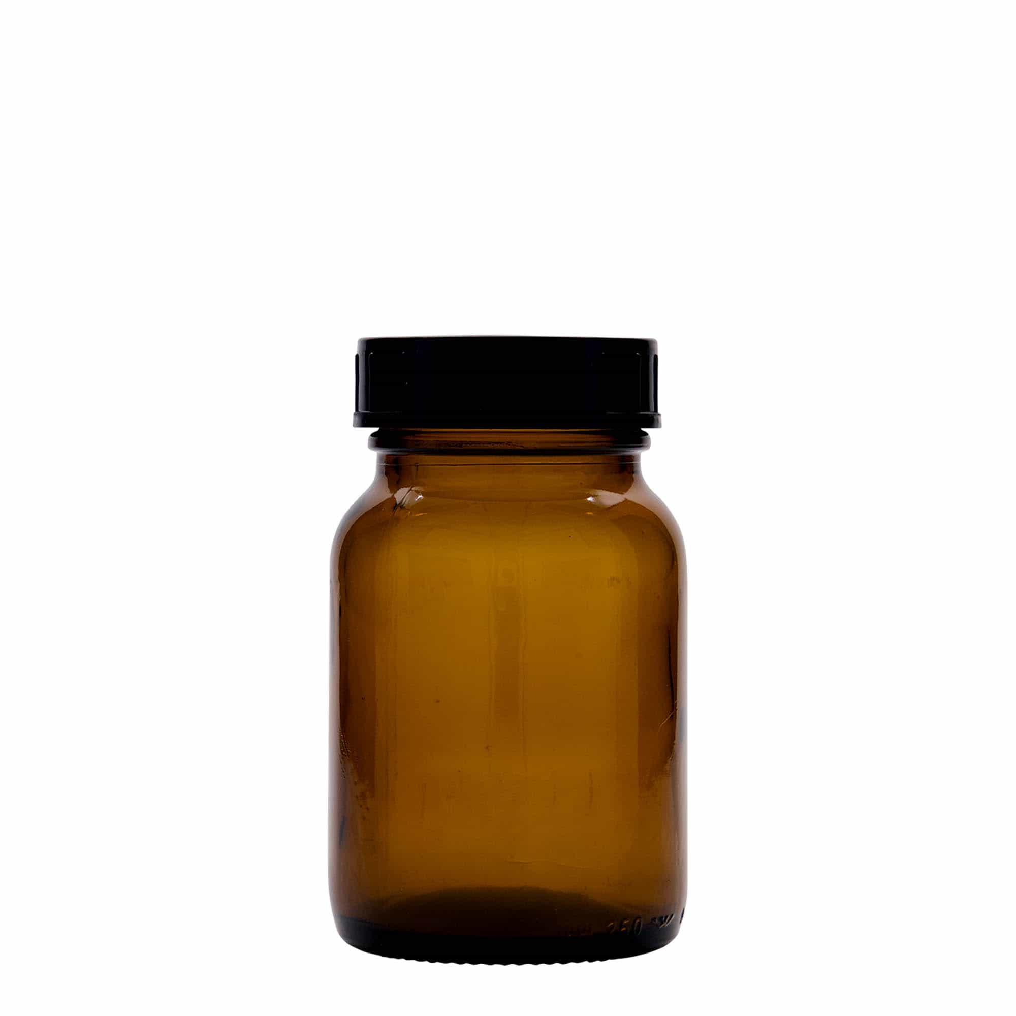 Staklenka sa širokim vratom 250 ml, smeđa, otvor: DIN 55