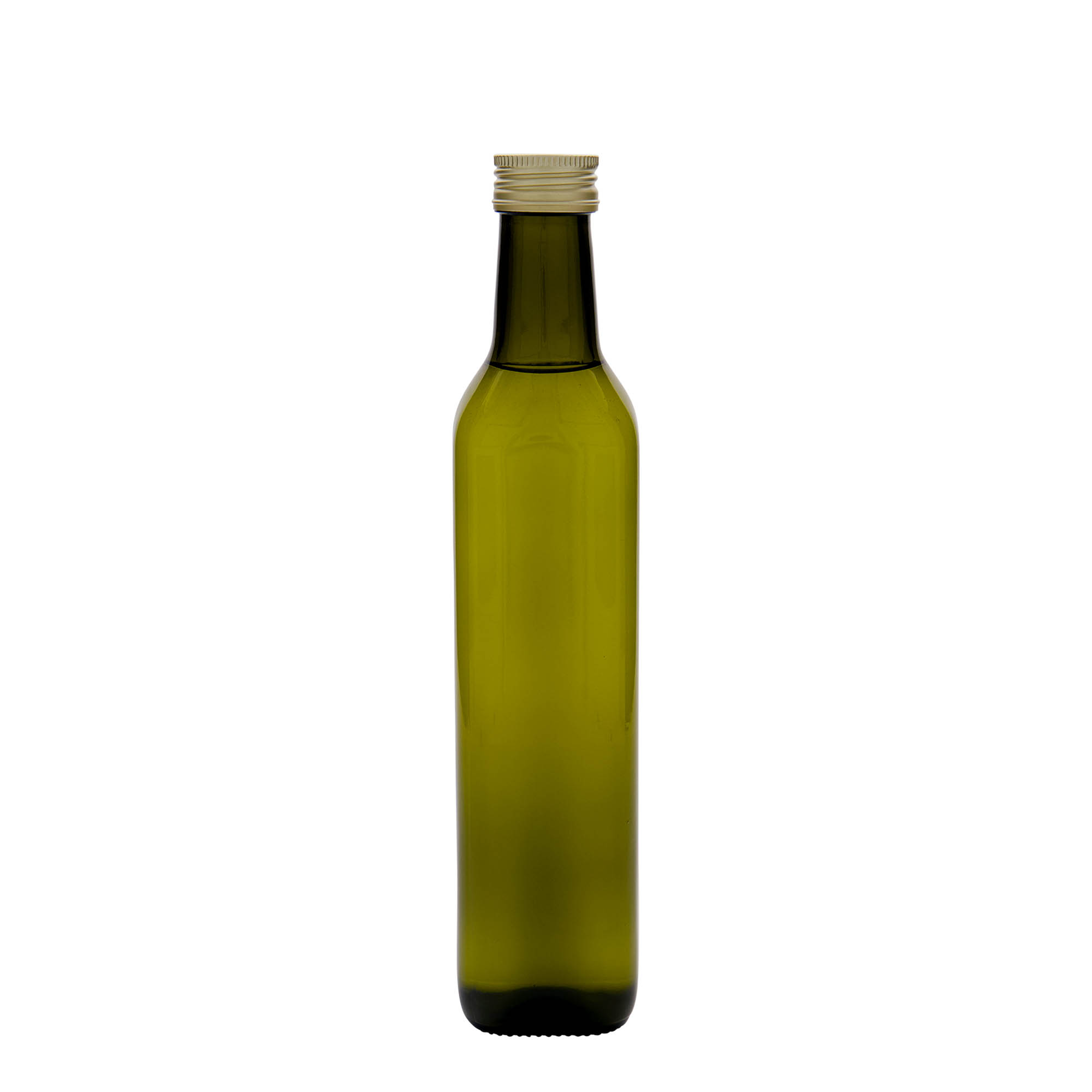 500 ml staklena boca „Marasca“, kvadratna, antikno zelena, grlo: PP 31,5