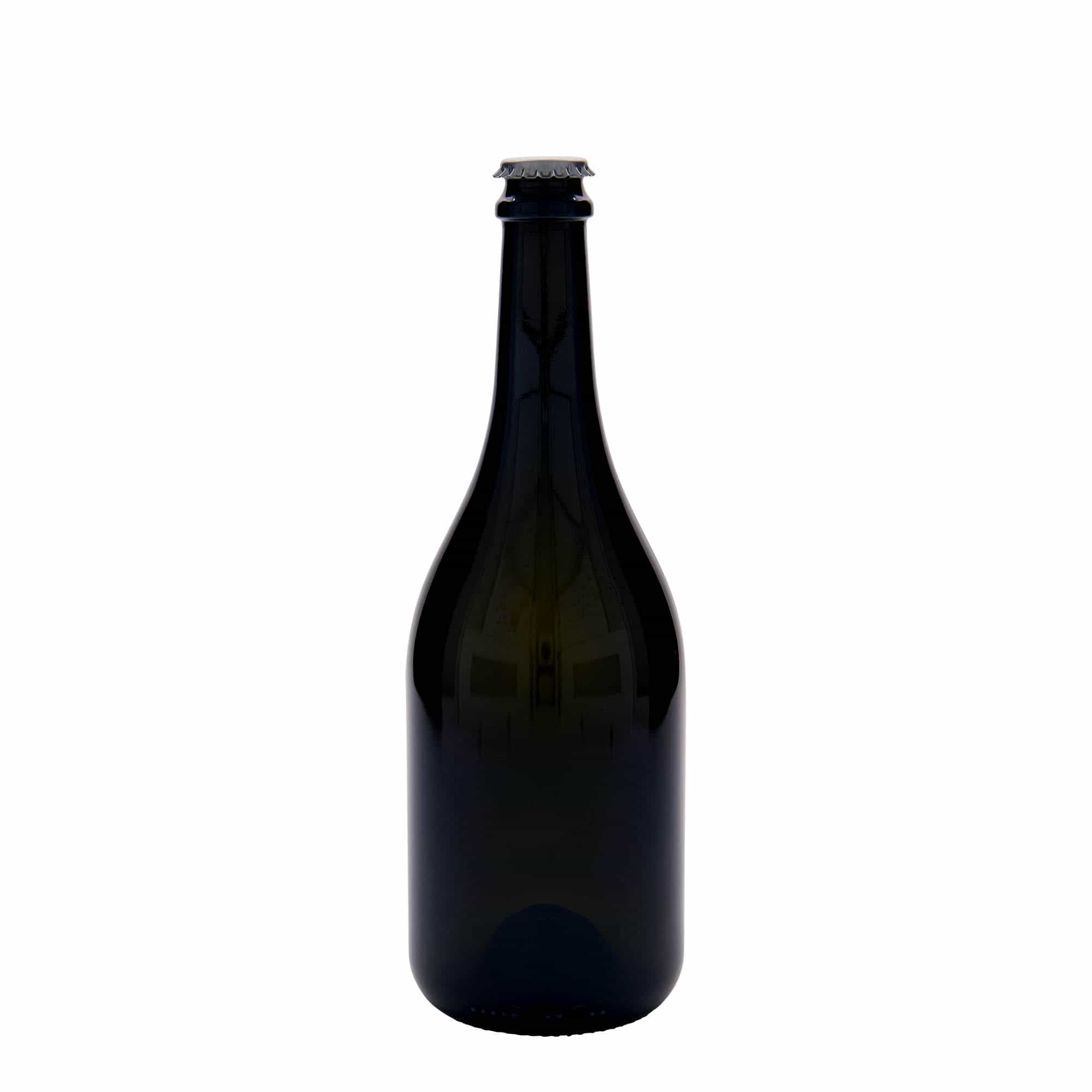Flaša za pivo 750 ml 'Horta', staklo, antikno zelena, otvor: Krunski čep