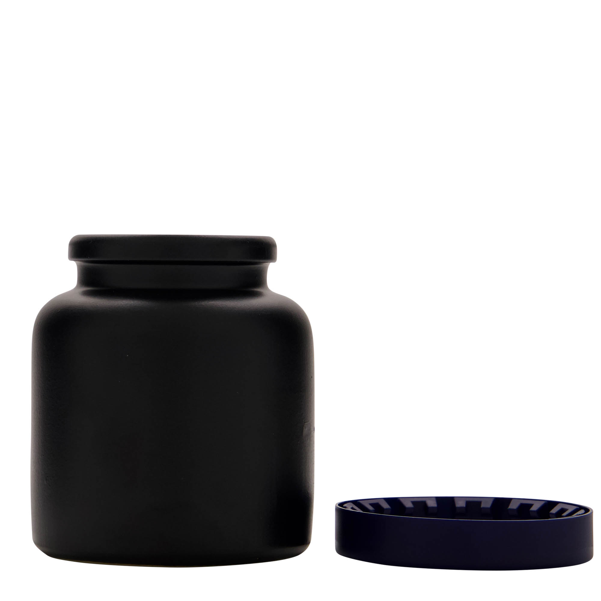 270 ml vrč od kamenine, keramika, crni, otvor: poklopac na navoj