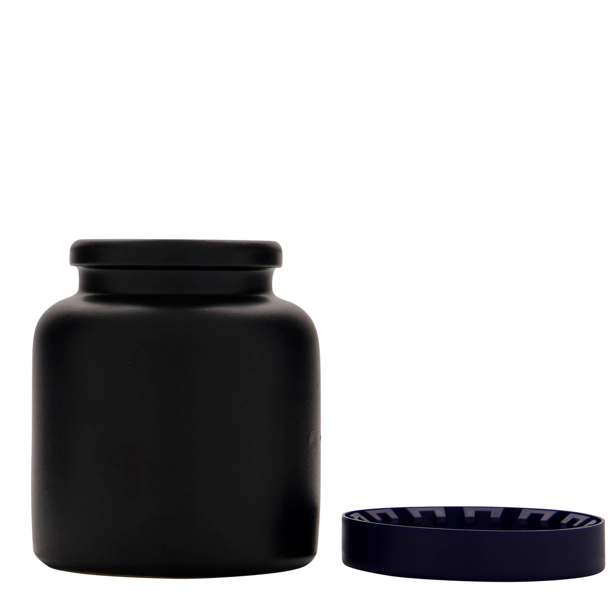 270 ml vrč od kamenine, keramika, crni, otvor: poklopac na navoj
