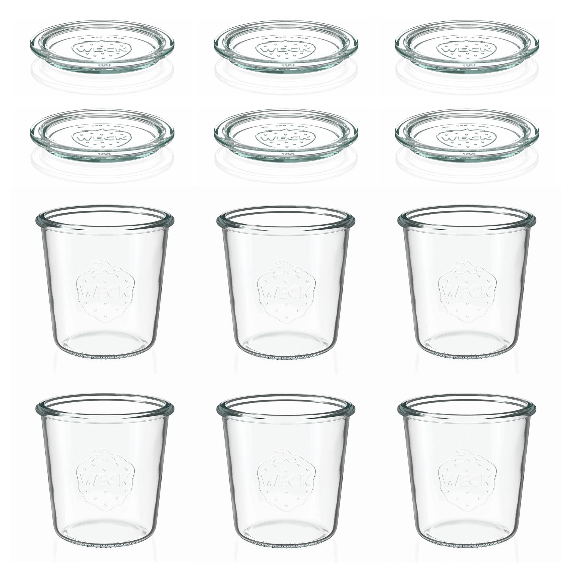 6x 580 ml WECK staklenka za preokretanje sa staklenim poklopcem RR 100