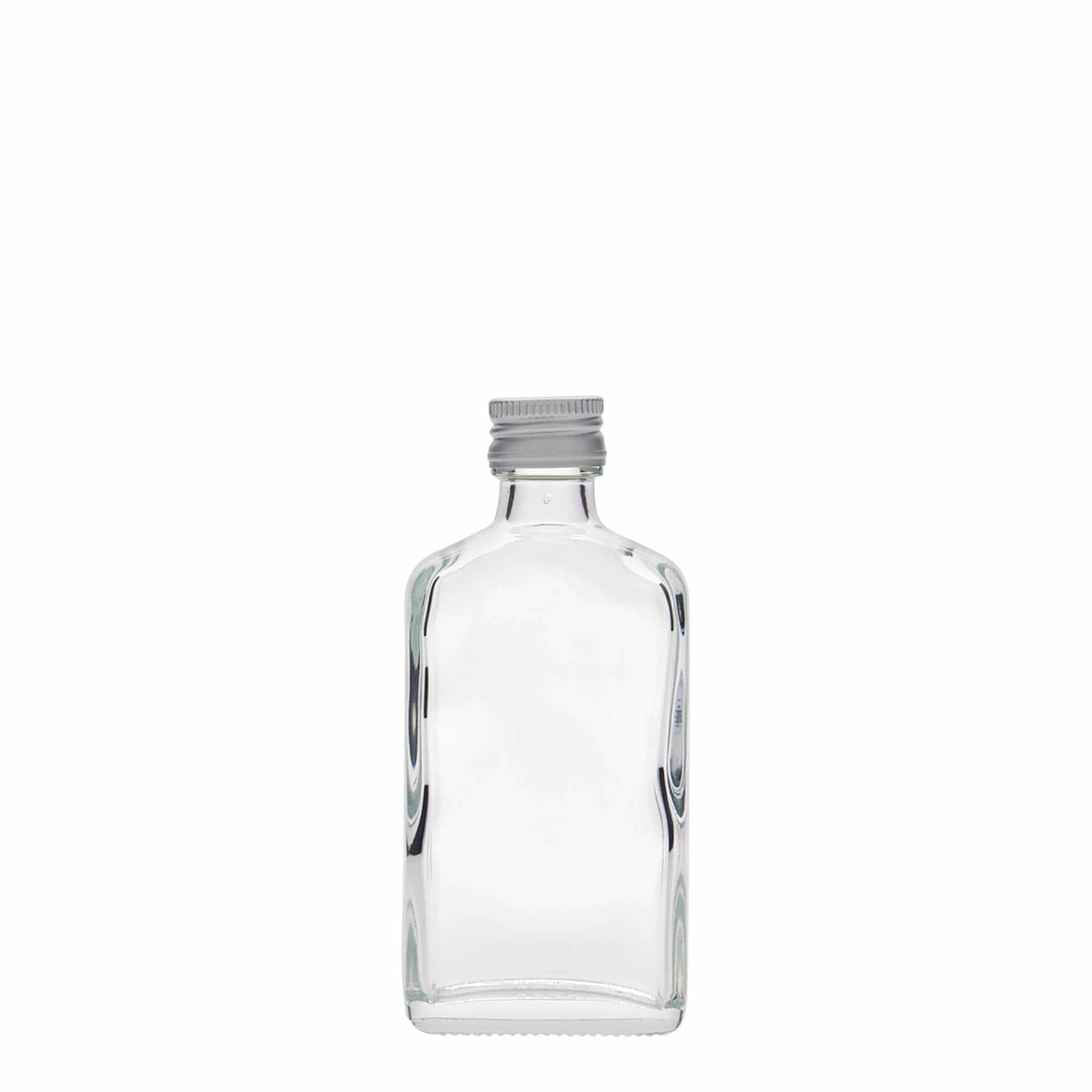 Džepna flaša 50 ml, kvadratna, staklo, otvor: PP 18