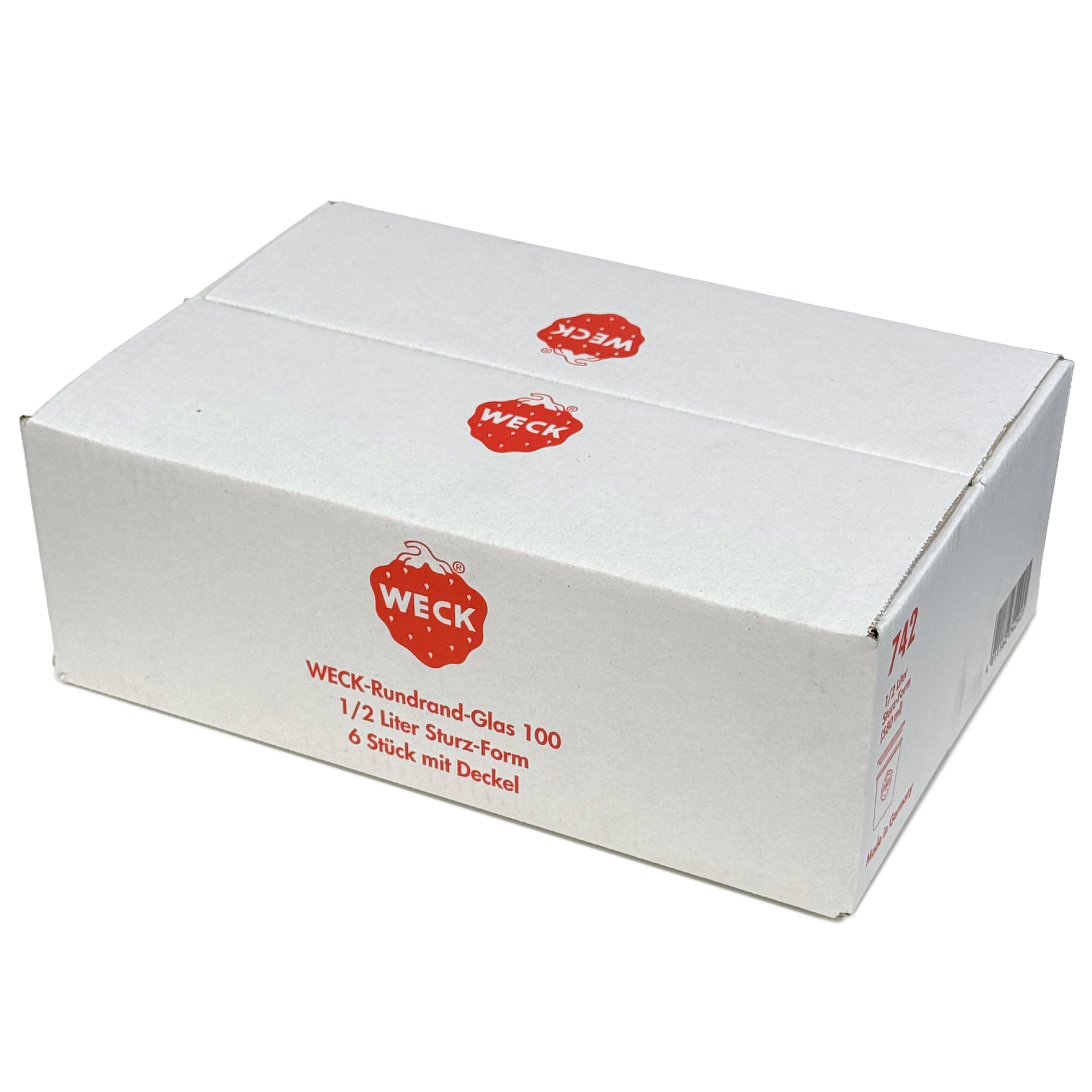 6x 580 ml WECK staklenka za preokretanje sa staklenim poklopcem RR 100