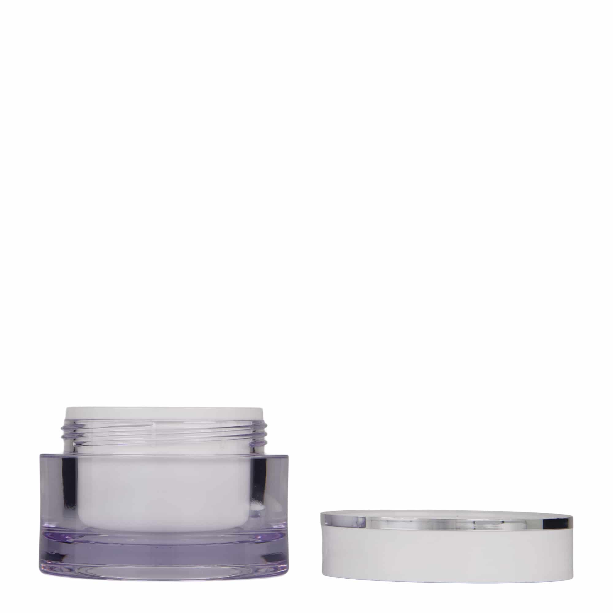50 ml teglica, SAN-plastika, bijela, otvor: navojni poklopac