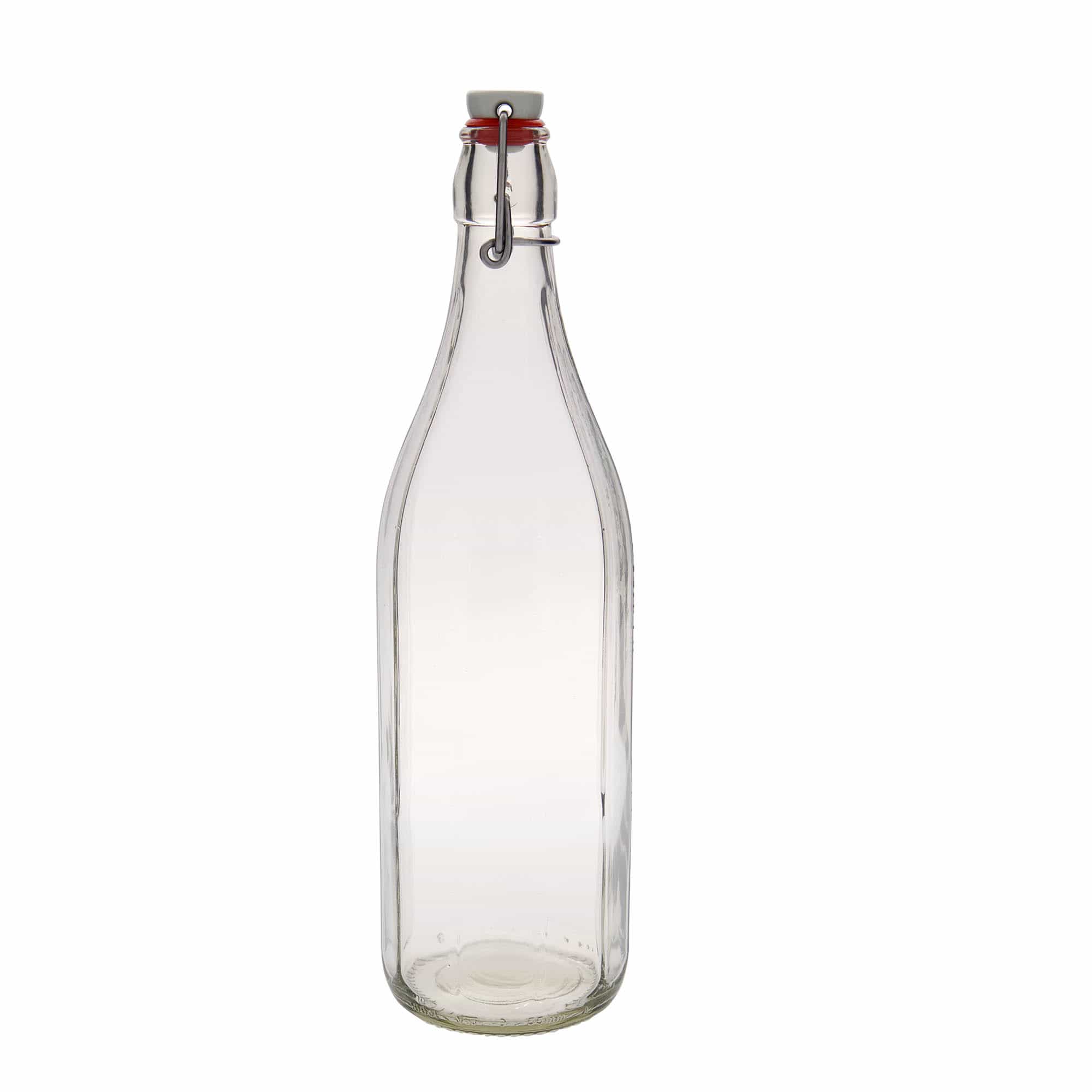 1.000 ml staklena boca 'Bravo' #, desetostrana, otvor: kopča za zatvaranje 1.000 ml staklena boca 'Bravo' #, desetostrana, otvor: kopča za zatvaranje