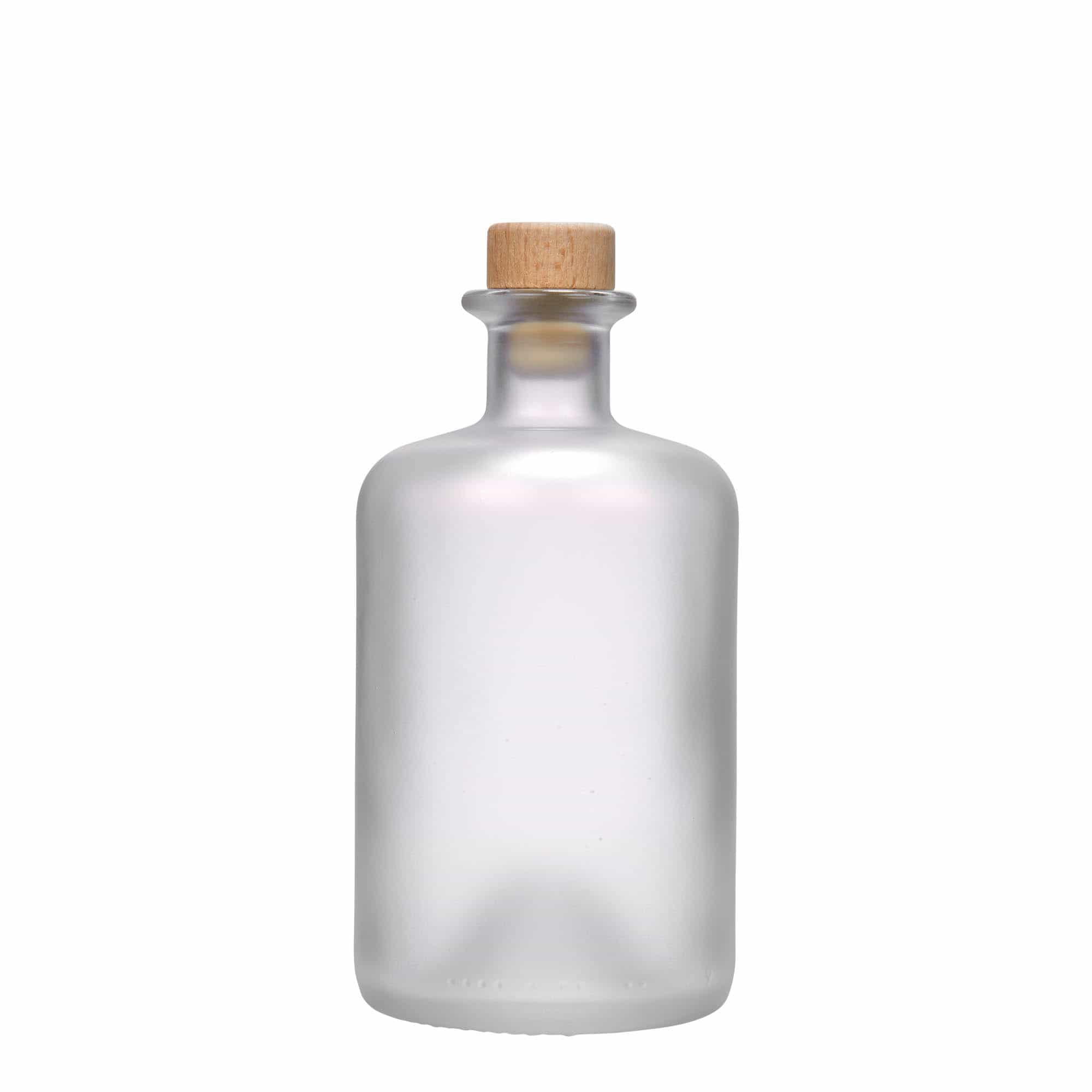 Staklena apotekarska flaša 500 ml, efekat leda, otvor: Pluto