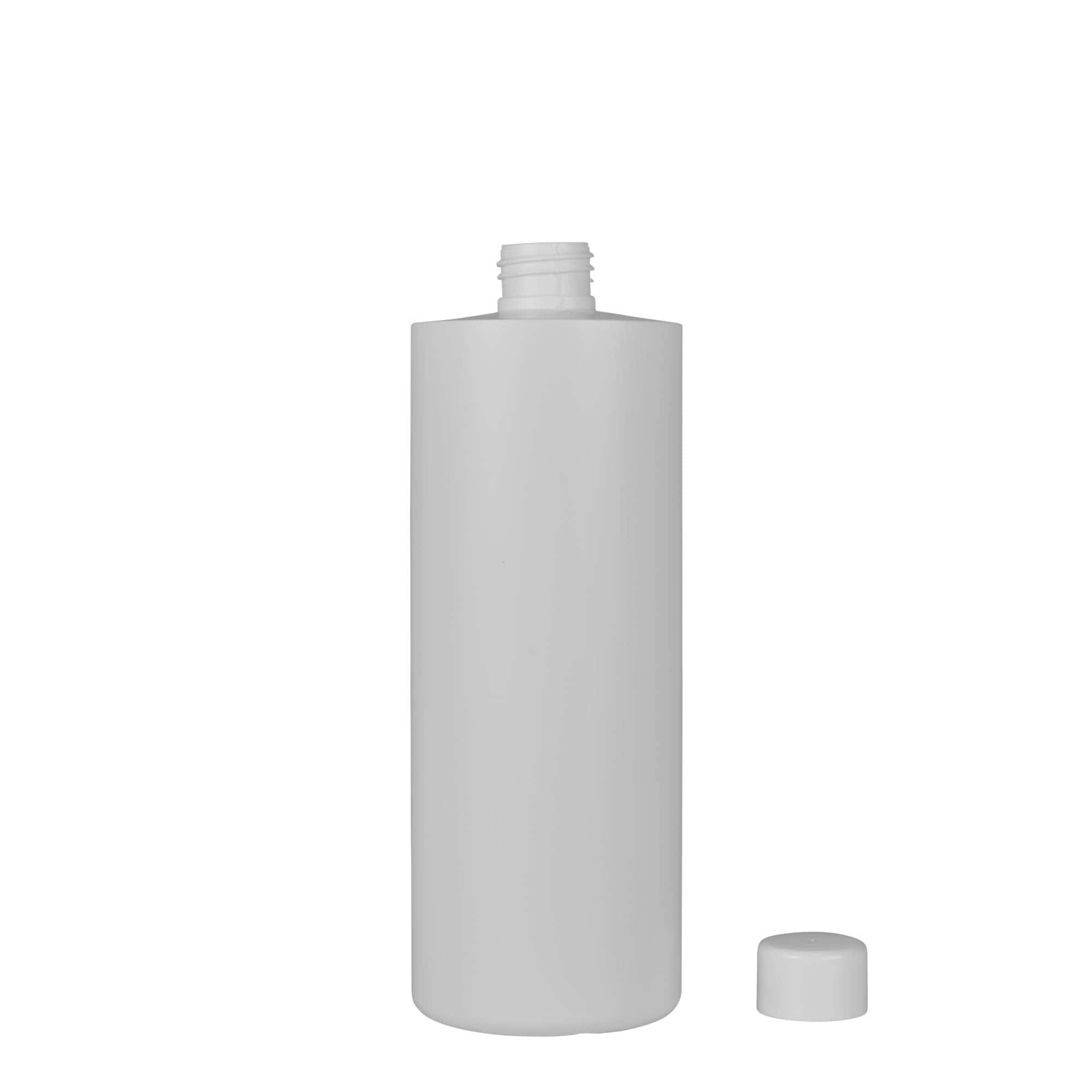 Plastična flaša 500 ml 'Pipe', Green HDPE, bijela, otvor: GPI 24/410