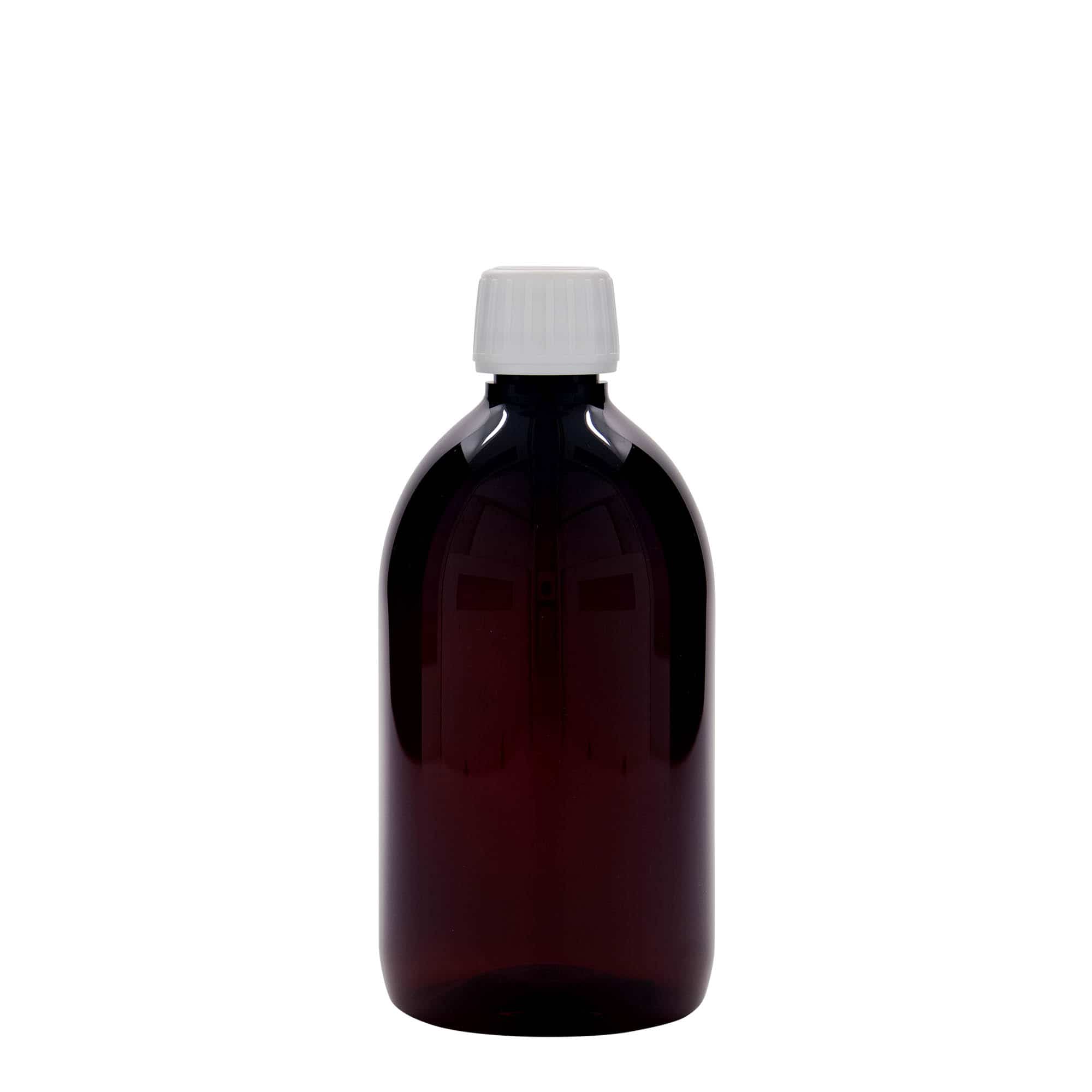 PET medicinska flaša 500 ml, smeđa, plastika, otvor: PP 28
