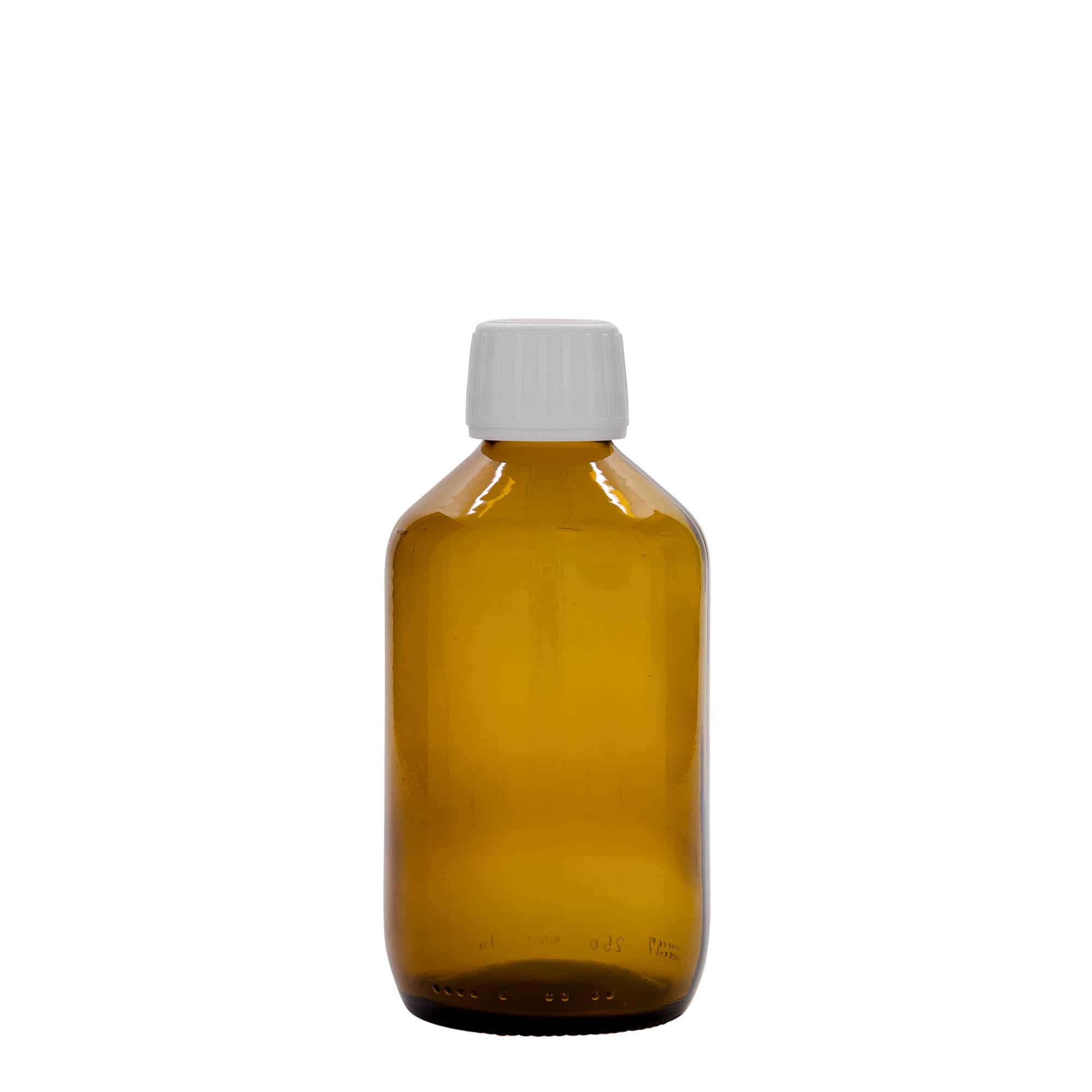 Medicinska flaša 250 ml, smeđa, staklo, otvor: PP 28