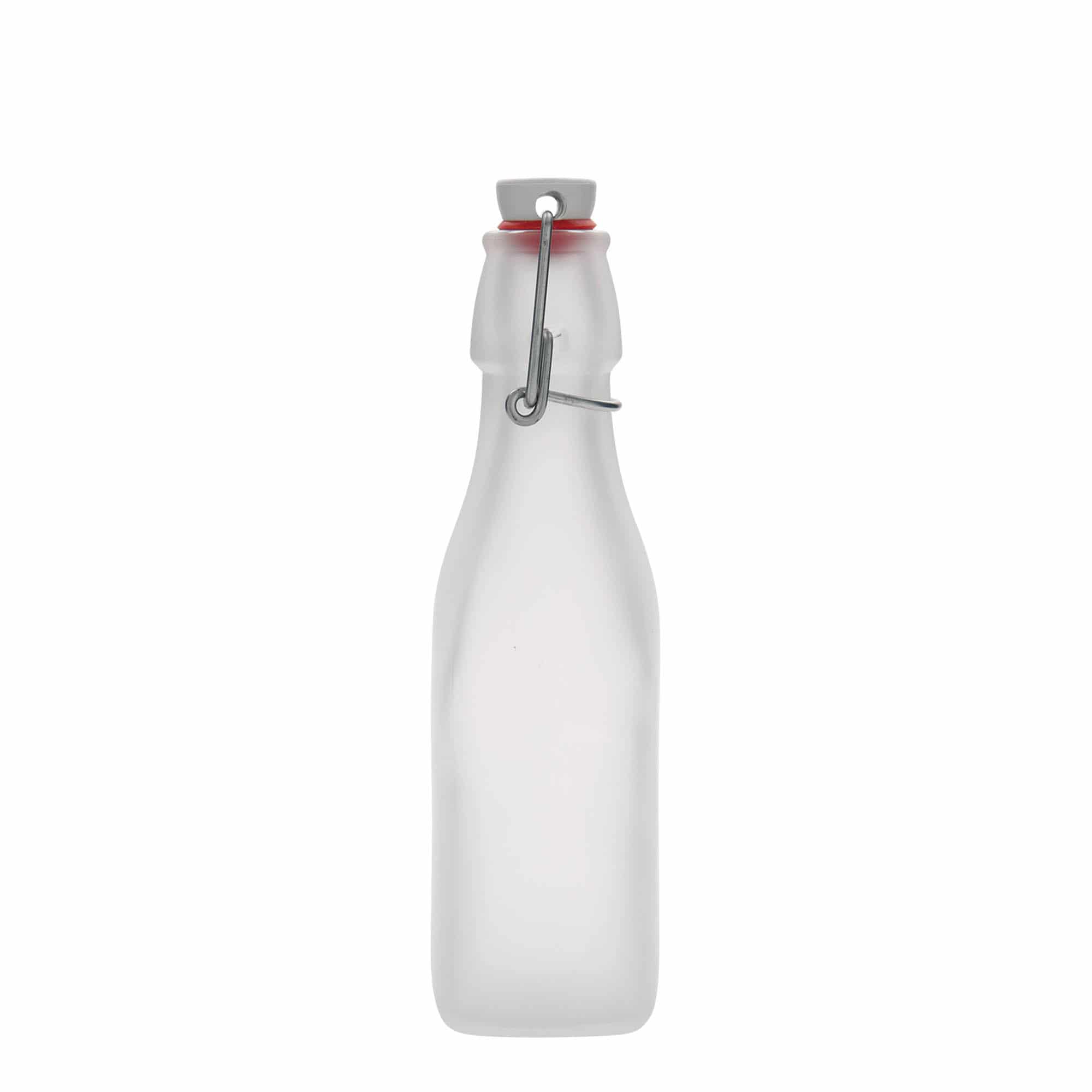 Staklena flaša 250 ml 'Swing, četvrtasta, bijela, otvor: Zatvarač sa žicom Staklena flaša 250 ml 'Swing, četvrtasta, bijela, otvor: Zatvarač sa žicom