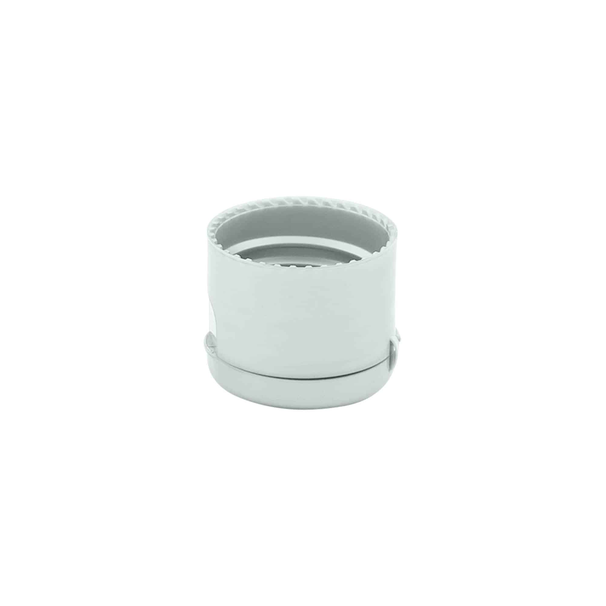 Navojni zatvarač sa preklopom, PP plastika, srebrna, za otvor: 24/410