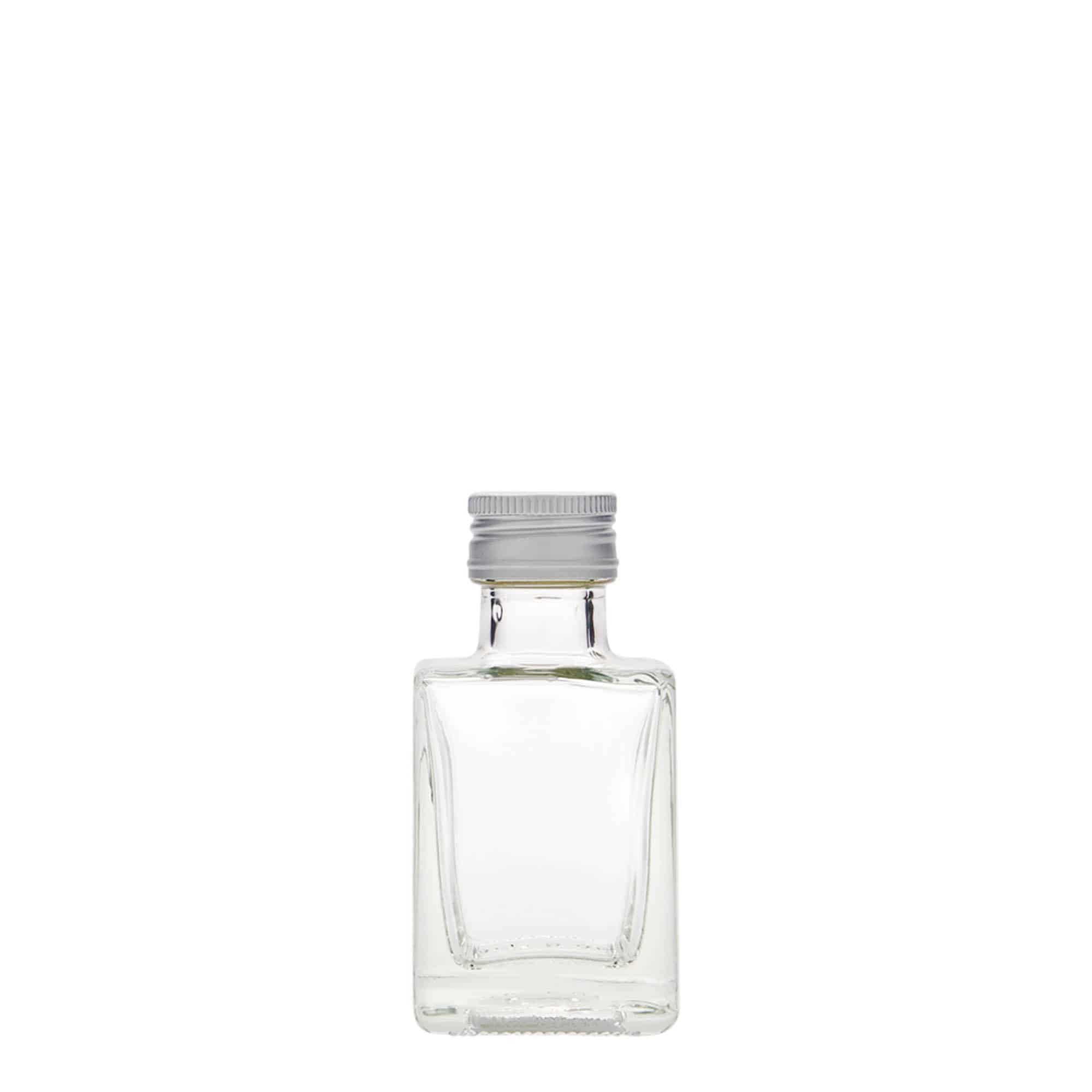 Staklena flaša 50 ml 'Cube', kvadratna, otvor: PP 24