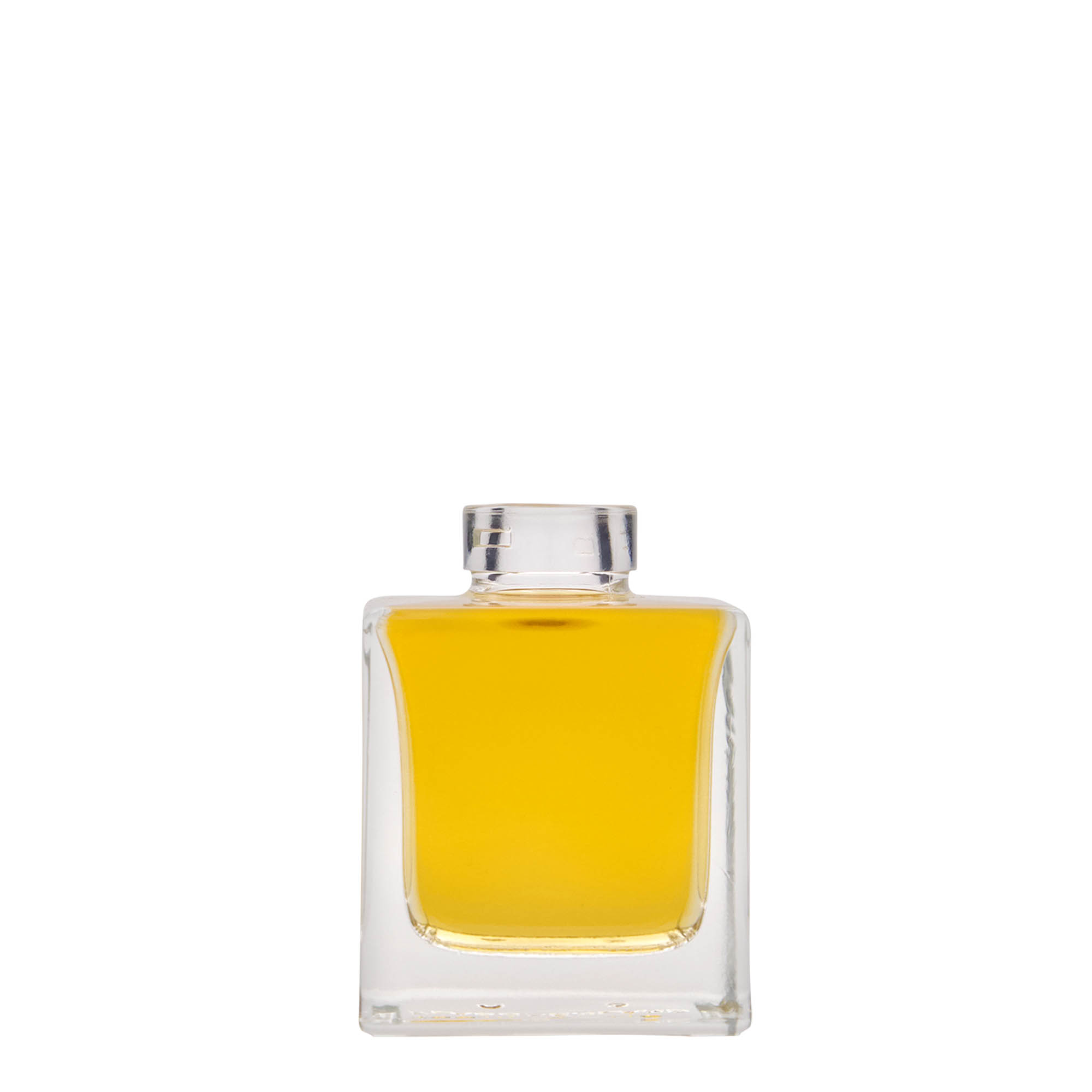 100 ml staklena boca „Cube“, kvadratna, grlo: plut
