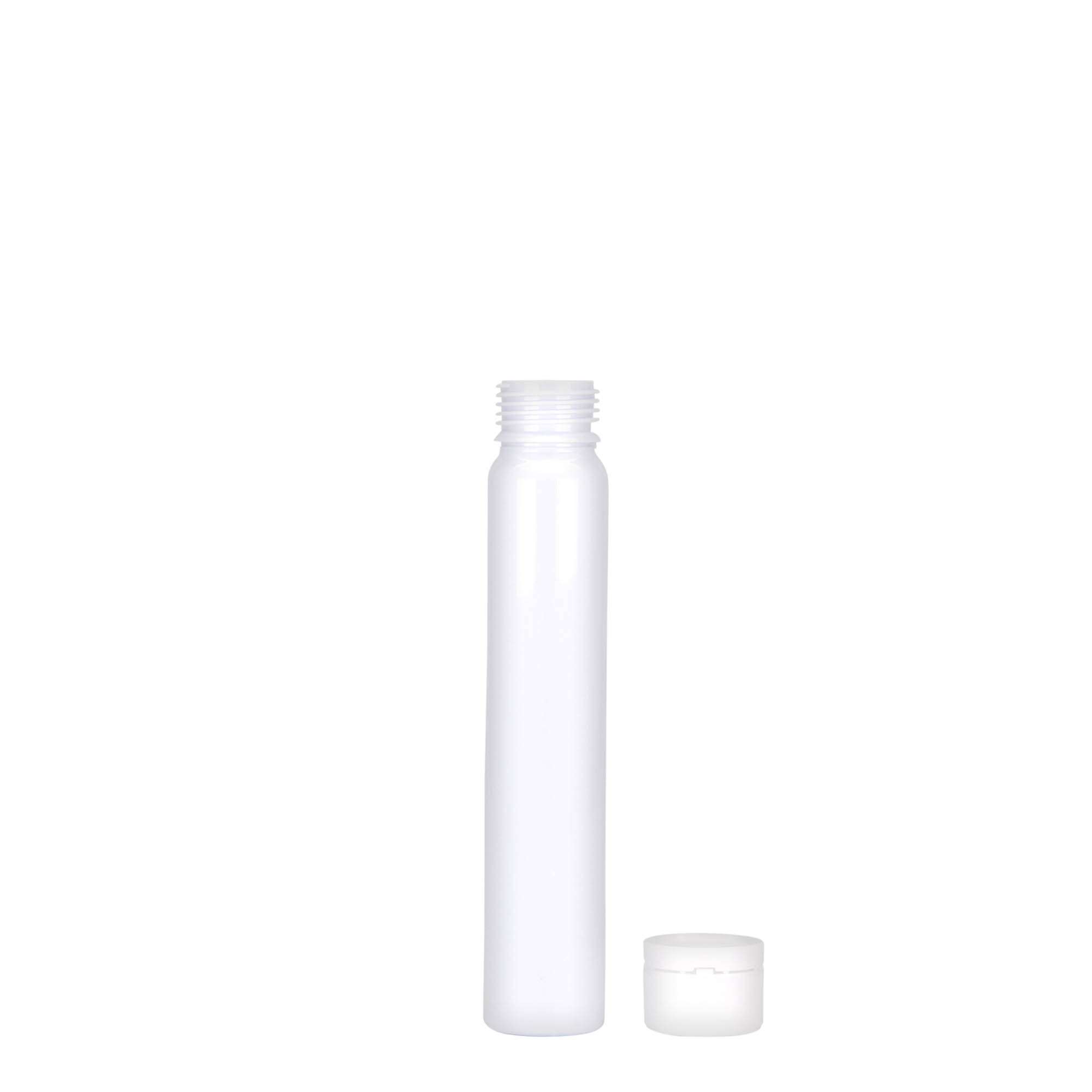 25 ml PET-cijev, plastika, bijela, otvor: navojni poklopac