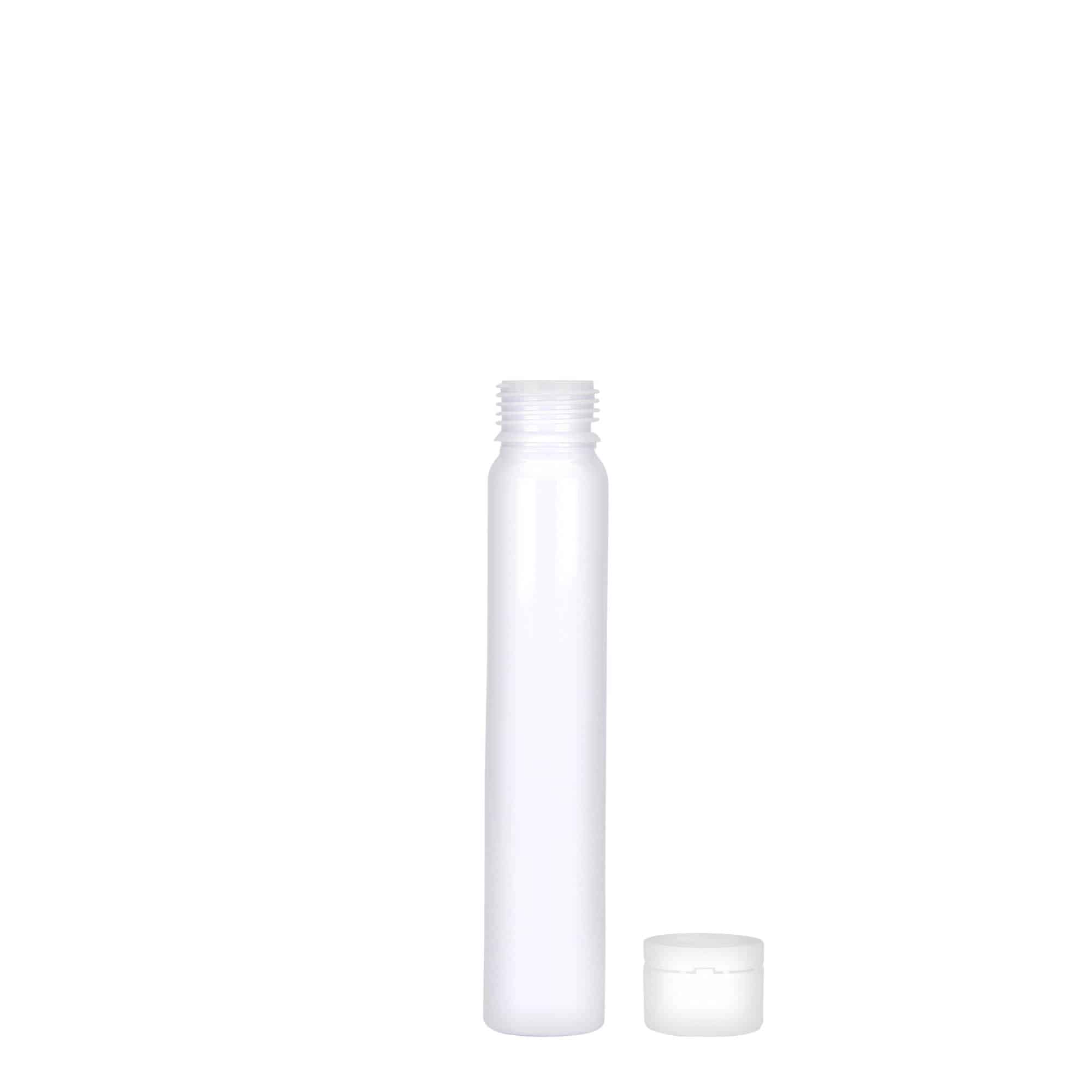 25 ml PET-cijev, plastika, bijela, otvor: navojni poklopac