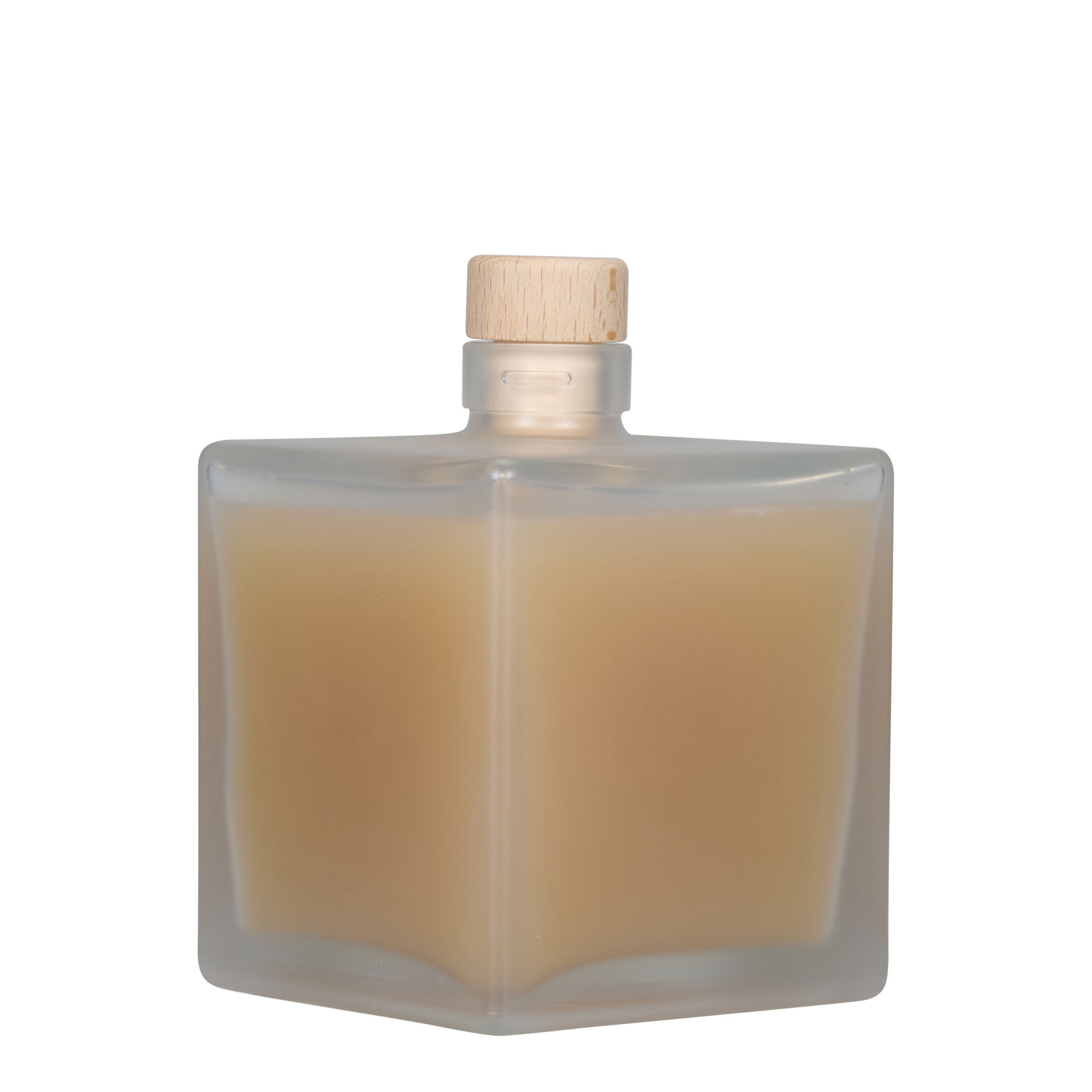 500 ml staklena boca 'Cube', kvadratna, zaleđena, otvor: pluta