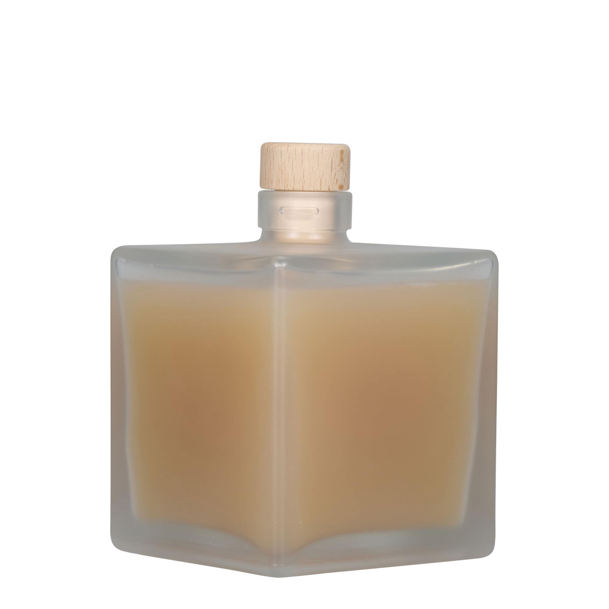 500 ml staklena boca „Cube“, kvadratna, zaleđena, otvor: pluta