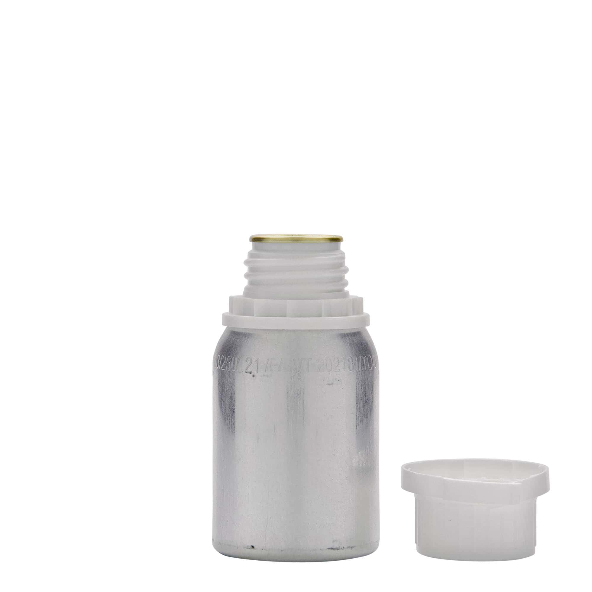 125 ml aluminijska boca, metal, srebrna, grlo: DIN 32