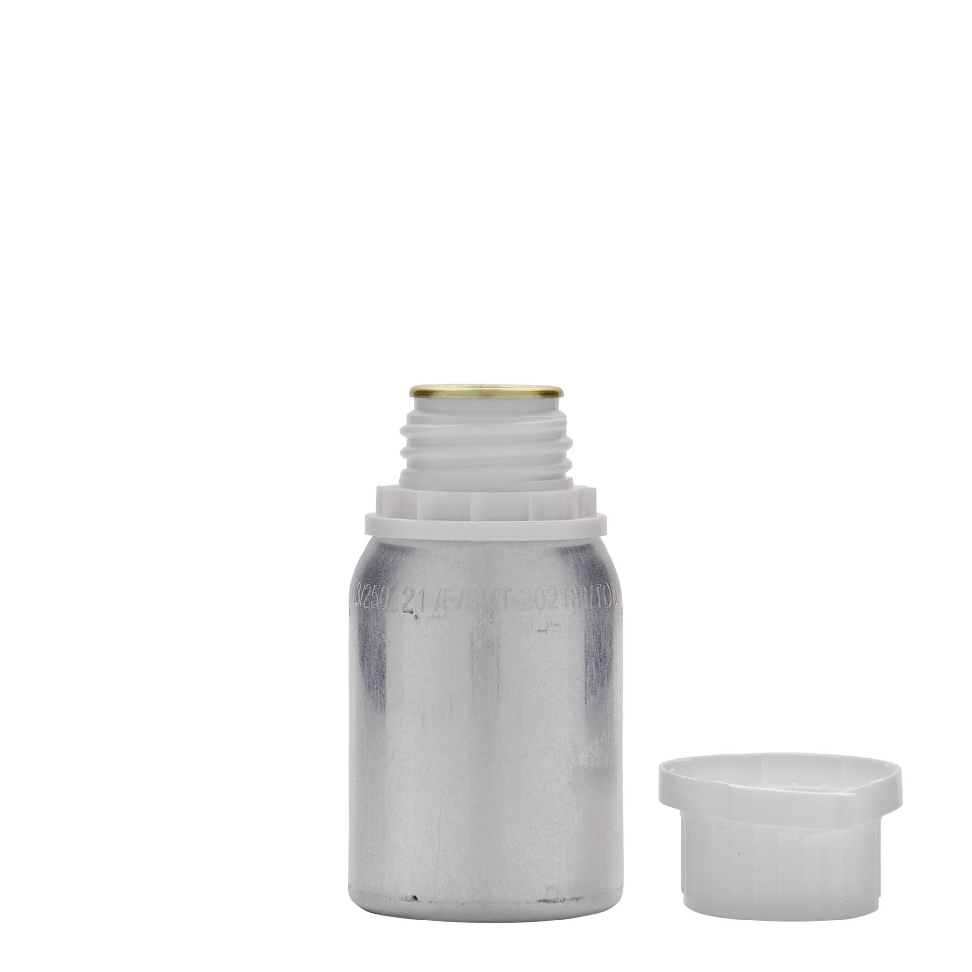 125 ml aluminijska boca, metal, srebrna, grlo: DIN 32
