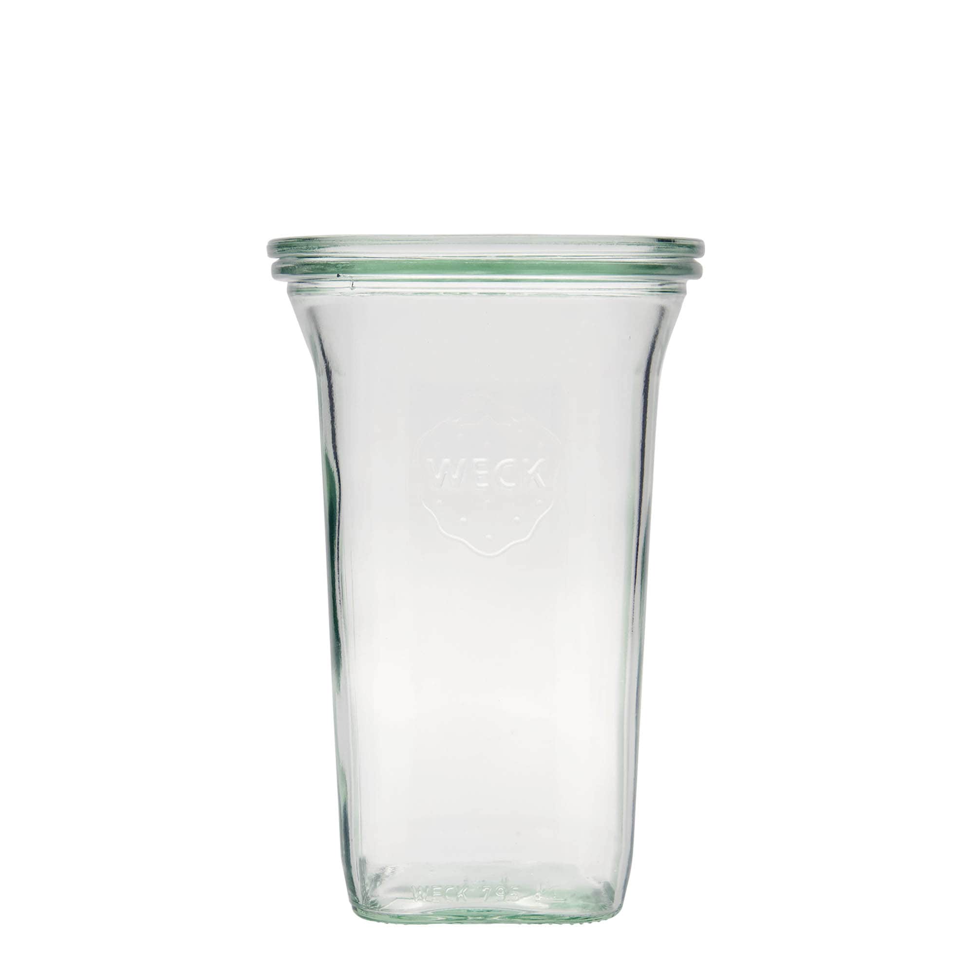 795 ml WECK-Quadro staklenka, kvadratna, otvor: okrugli rub