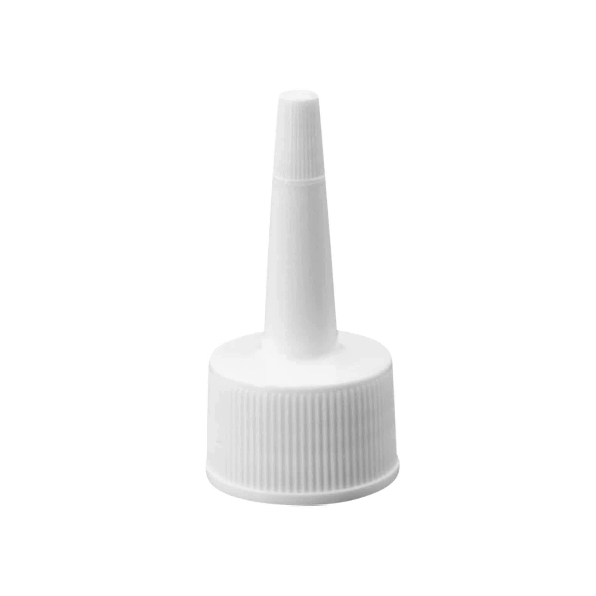 Zatvarač sa navojem s aplikatorom, PP plastika, bijeli, za grlo: 24/410