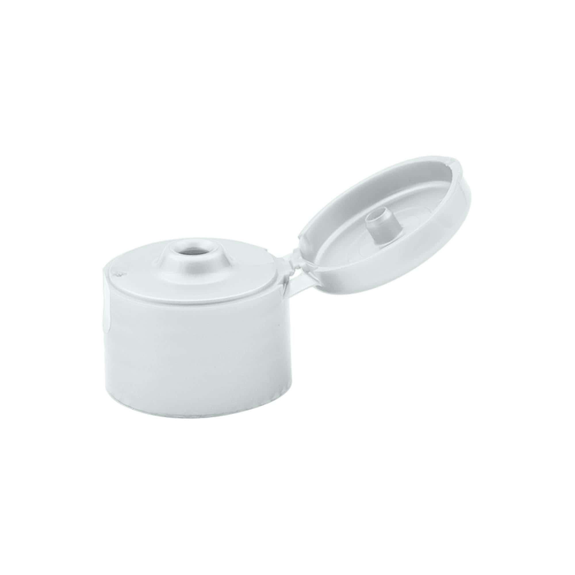 Zatvarač sa navojem, preklopni šarnir, PP-plastika, srebrna, za otvor: 24/410